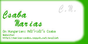 csaba marias business card